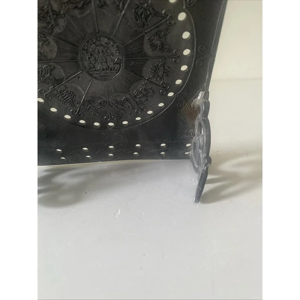 Vintage Perpetual Calendar Germany Block Zinn Pewter Sun Design collectible
